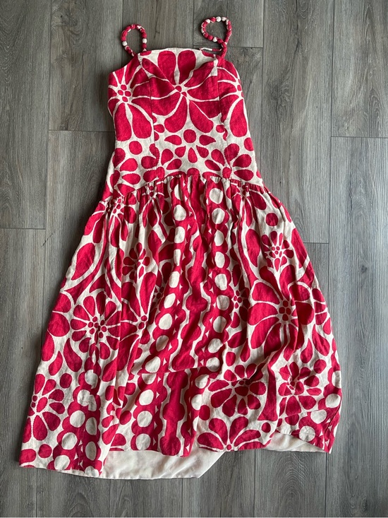Christian Lacroix Dresses & Skirts - Christian Lacroix Red and White Floral Midi Summer Dress